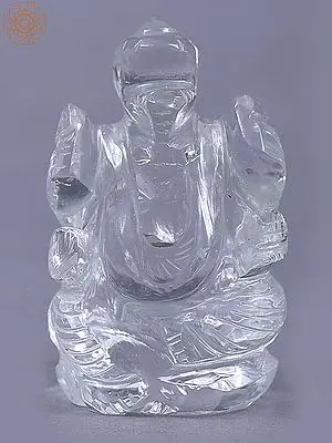 1" Crystal Carving of Small Shri Lord Ganesha | Handmade