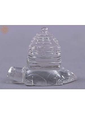 1" Crystal Carving of Small Shri Yantra on Turtle (Gemstone Statue)