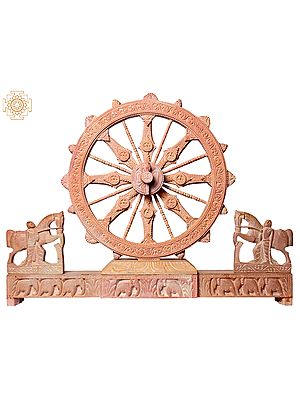 19" Pink Stone Konark Wheel in Sun Temple