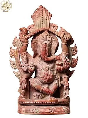 6" Small Pink Stone Lord Ganesha