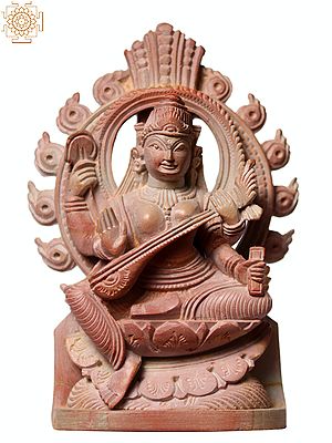 3" Small Pink Stone Goddess Saraswati