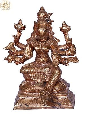 4" Eight Armed Goddess Varahi | Madhuchista Vidhana (Lost-Wax) | Panchaloha Bronze from Swamimalai