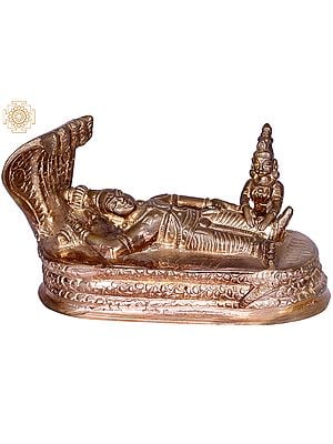 4" Lord Ranganatha with Devi Lakshmi | Madhuchista Vidhana (Lost-Wax) | Panchaloha Bronze from Swamimalai