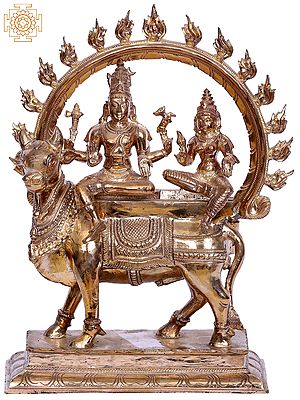 13" Pradosha Moorthy (Shiv Parvati) | Madhuchista Vidhana (Lost-Wax) | Panchaloha Bronze from Swamimalai