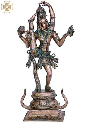 19" Dancing Lord Shiva Swaroop (Urthava Thandava) | Handmade | Madhuchista Vidhana (Lost-Wax) | Panchaloha Bronze from Swamimalai