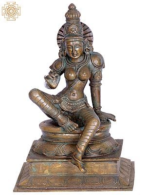 13" Goddess Parvati (Bogashakti) Swaroop | Handmade | Madhuchista Vidhana (Lost-Wax) | Panchaloha Bronze from Swamimalai