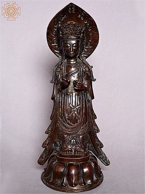 13" Standing Guanyin Buddha Statue From Nepal