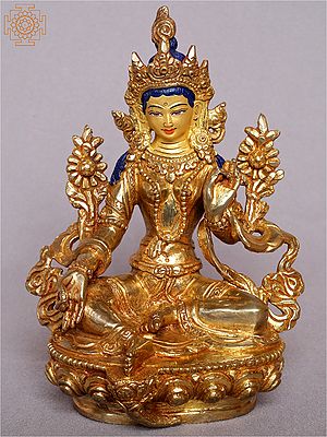 6" Goddess Green Tara From Nepal