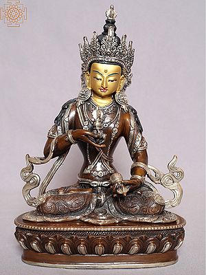 10" Gilded Copper Nepalese Statue of Vajrasattva