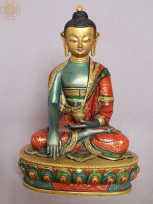 8" Colorful Shakyamuni Buddha from Nepal