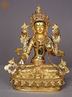 13" Tibetan Buddhist Goddess White Tara from Nepal