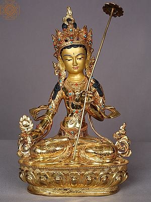 13" Buddhist Goddess Sitatapatra Statue From Nepal