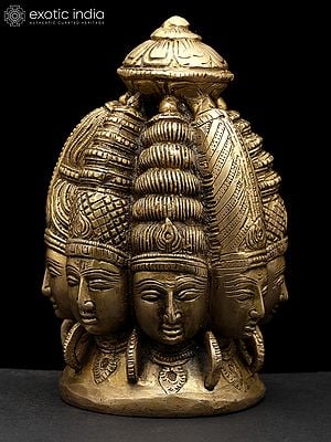 7" Brass Silver Color Ashta Mukhalingam