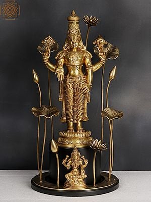 24" Brass Tirupati Balaji with Devi Lakshmi
