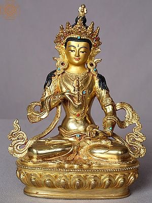 9" Tibetan Buddhist Deity Vajrasattva Statue From Nepal