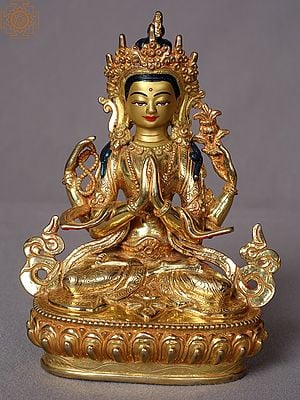 6" Chenrezig (Avalokiteshvara) Statue From Nepal