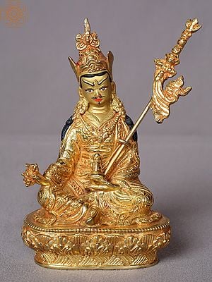 6" Seated Guru Padmasambhava Idol From Nepal