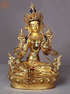 15" Tibetan Buddhist Goddess Green Tara From Nepal