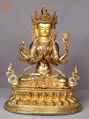 20" Four Armed Avalokiteshvara From Nepal