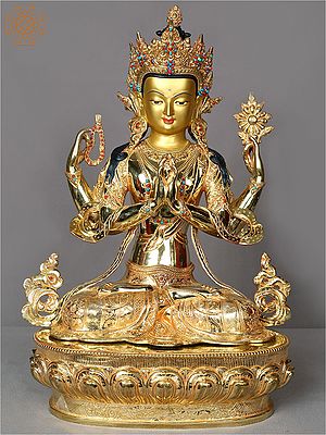 18" Chenrezig (Four Armed Avalokiteshvara) From Nepal
