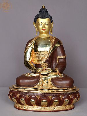 18" Amitabha Buddha Copper Idol from Nepal