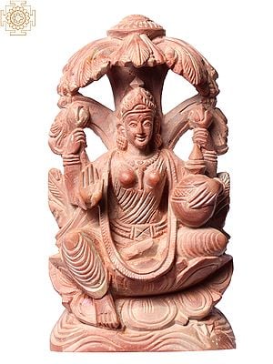 4" Small Goddess Lakshmi Pink Stone Sculpture