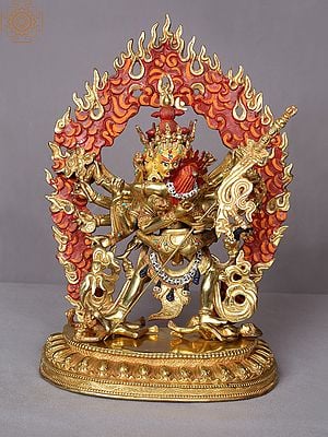 13" Buddhist Deity Chakrasamvara Copper Statue from Nepal
