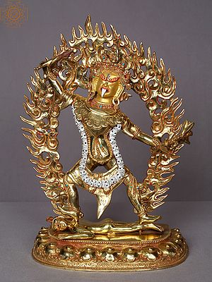 14" Goddess Ekajati Buddhist Copper Statue from Nepal