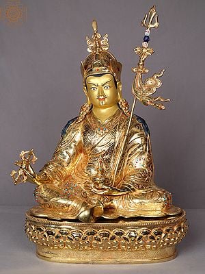 20" Guru Padmasambhava Seated on Pedestal From Nepal