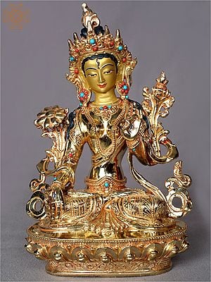 9" Goddess White Tara (Tibetan Buddhist Deity)
