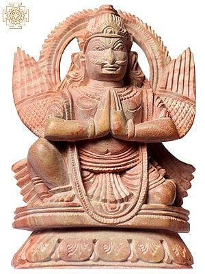 3" Small Hindu God Garuda Stone Statue Praying
