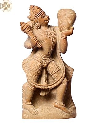4" Small Hindu God Hanuman Carrying Sanjeevni Herbs