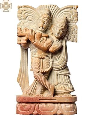 4" Small Hindu God Krishna With Radha