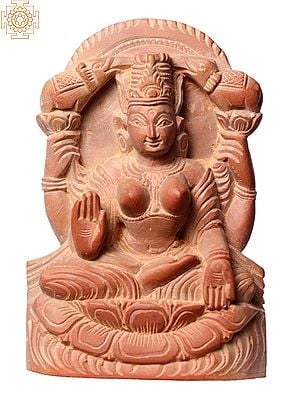 4" Small Hindu Goddess Laxmi Seated On Lotus