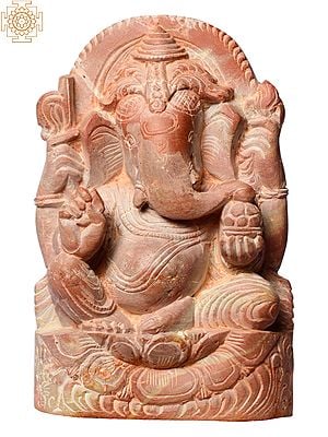 4" Small Hindu God Ganesha Eating Modak