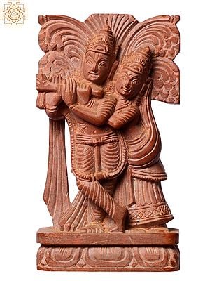 4" Radha Krishna - Eternal Lovers | Small Pink Stone Statue
