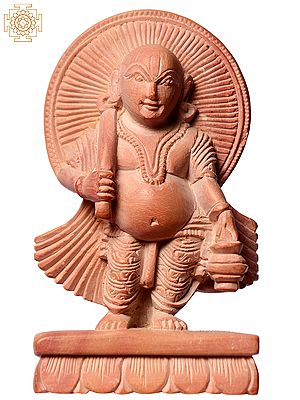 3" Small Pink Stone Brahmana Avatar Statue