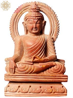3" Small Pink Stone Gautam Buddha Idol