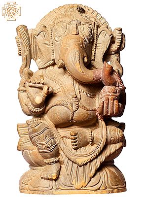 6" God Ganesha Seated With Modak