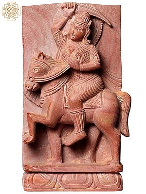 6"Kalki Avatar of Lord Vishnu | Pink Stone Sculptures