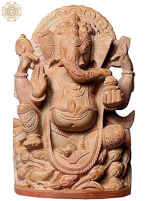 9" Hindu God Ganpati (Ganesha) Seated