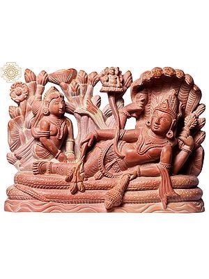 6" Hindu Deities Anantashayana Vishnu And Lakshmi