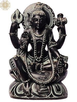 8" Hindu God Shiva In Black Stone