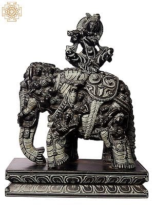13" Decorated Krishna on Elephant