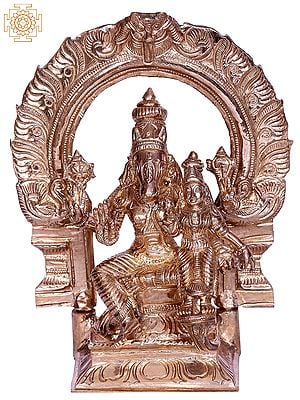 7" Hindu Deities Lakshmi Hayagriva Bronze Statue