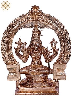 12" Goddess Kamakshi Bronze Statue Seated on Throne