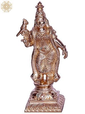 6" Hindu Goddess Meenakshi (Durga) Bronze Sculpture