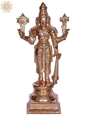 6" Hindu Tamil Deity Perumal (Vishnu) Bronze Sculpture