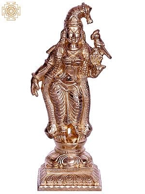 6" Goddess Andal Bronze Statue | Tamil Alwar Saint Idol