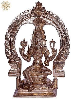 12" Goddess Mariamman (South India Durga) Bronze Statue with Arch